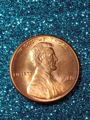 1988 penny Wide AM variety — close-up of AMERICA lettering on reverse showing wider spacing between A and M than the standard Close AM design